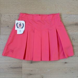 Wilson USTA Tennis Skirt Pleated Athletic Skort Sunrise Pink Women’s 12 NWT*C23